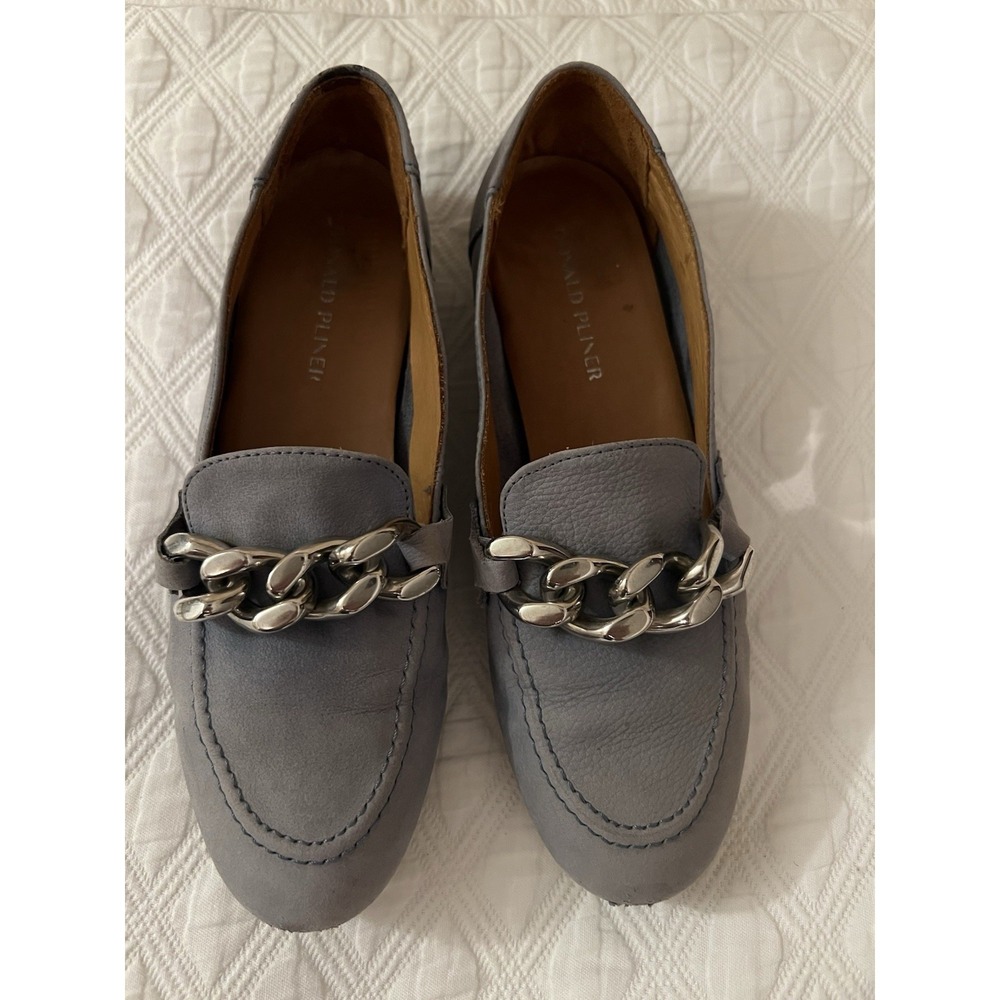 Donald Pliner Light‎ Blue Suede Loafer US Sz 6 Women's Pre-owned